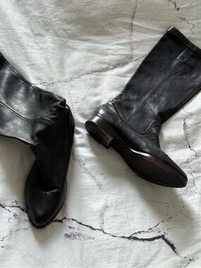 Frye Vintage Black Leather Western Boots